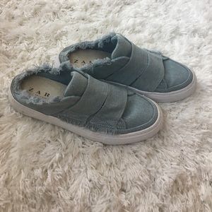 Zara chambray slip on sneakers